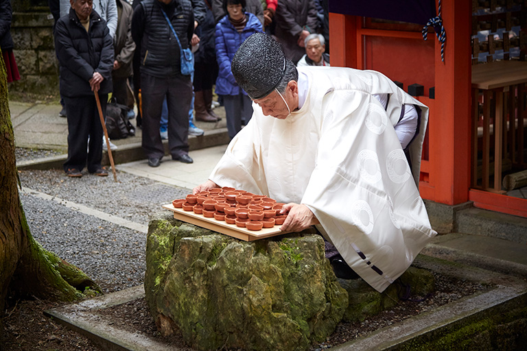 大山祭　中汲酒供奠